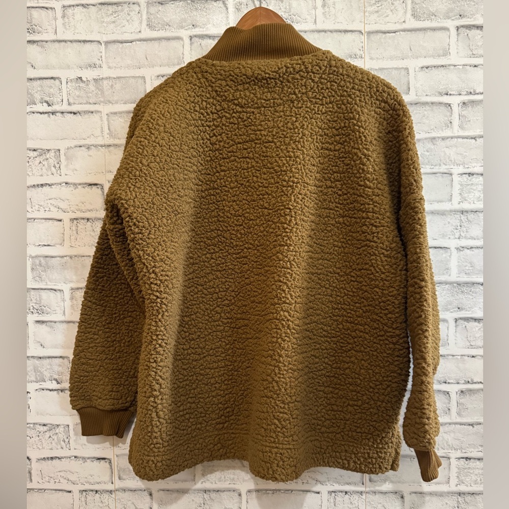 Women’s Aerie Dreams quarter zip Sherpa brown sand colored Size Small - Picture 3 of 6